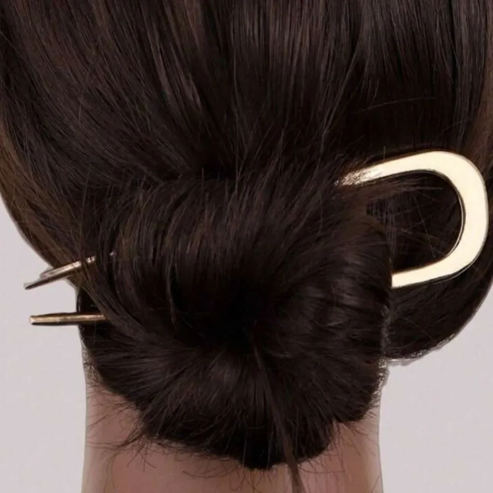 Gold U-Shaped Hair Pin A1598